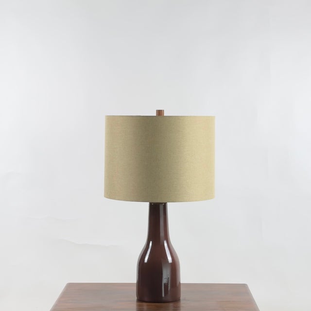 1960s 1960s Large Burgundy Ceramic Lamp by Jane and Gordon Martz for Marshall Studios For Sale - Image 5 of 10