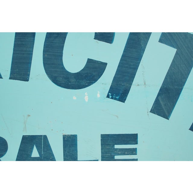 Mid 20th Century French Wooden Double Sided Blue Electricite Sign For Sale - Image 5 of 8