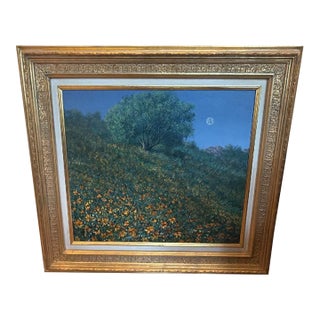 Original Oil on Canvas, Framed Mexican Landscape (Rafael Huerta Carreón (B. 1948) “La Primavera,” 1980) For Sale