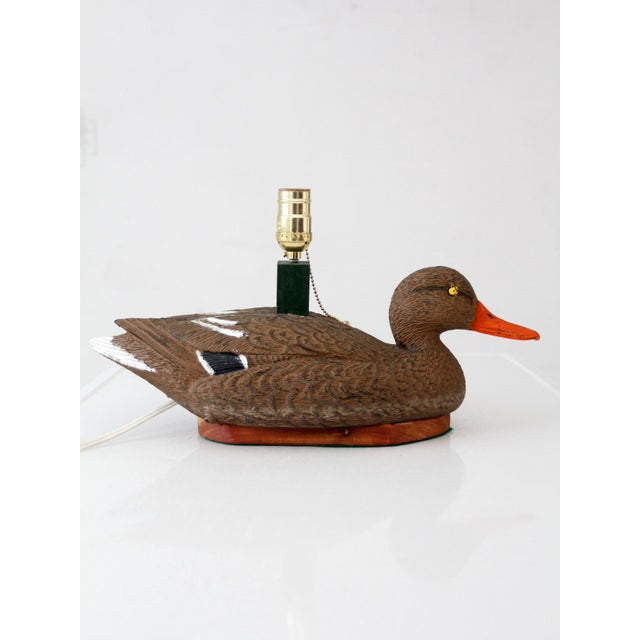 Mid 20th Century Vintage Mallard Duck Decoy Table Lamp For Sale - Image 5 of 14