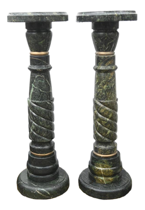 Italian Marble Pedestals, Set of 2
