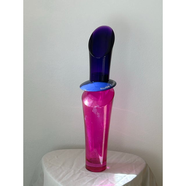 Pierre Cardin Vintage Pierre Cardin “Rose Cardin” 18” Glass Factice Perfume Bottle Display For Sale - Image 4 of 9