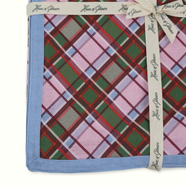 Wrap your table in classic holiday cheer with this cherry biased plaid cotton tablecloth. Soft, breathable, and perfectly...