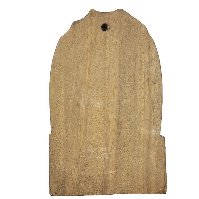 Mid 20th Century Our Lady of Guadalupe Carved Wood Hanging Wall Sculpture or Plaque For Sale - Image 4 of 6