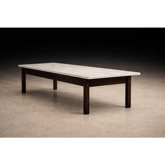 Mid-Century Modern Brazilian Modern Rosewood & Marble Coffee Table by Ziglio Decorações, Brazil, C. 1960 For Sale - Image 3 of 7