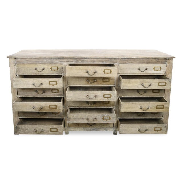 Wooden Buffet with 18 Drawers For Sale - Image 3 of 8