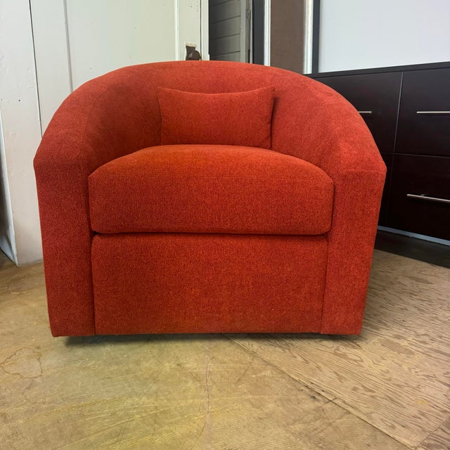 U-Turn Burnt Orange Swivel Chair For Sale In Cleveland - Image 6 of 6