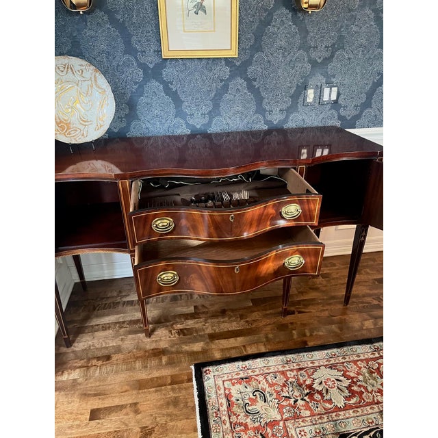Hickory White Mahogany Sideboard For Sale In Denver - Image 6 of 7
