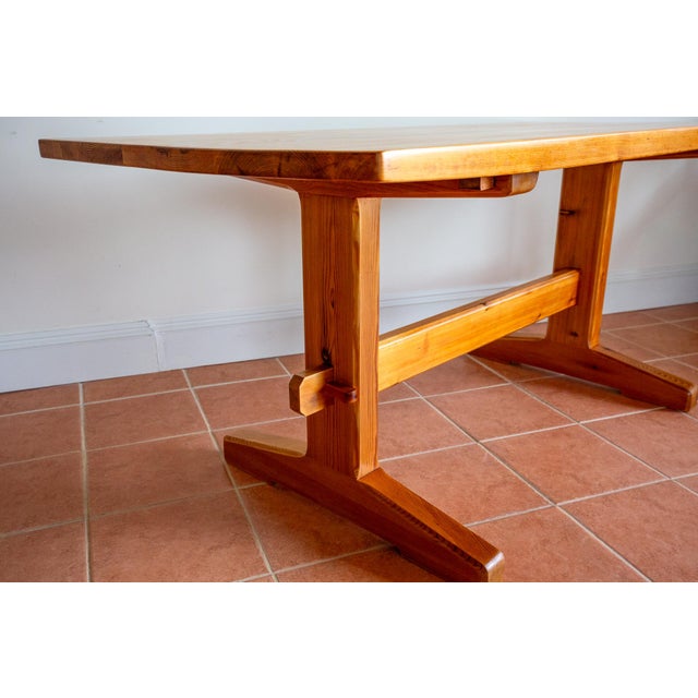Mid-Century Modern Refectory Pine Dining Table in Blonde by Trestle R. Nance, 1960s For Sale - Image 17 of 18