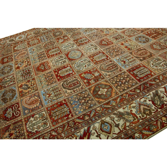 1910s Persian Bakhtiari Wool Rug Antique With Allover Multicolor Motif For Sale - Image 5 of 9