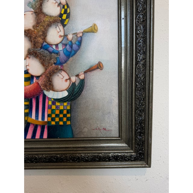 Joyce Roybal Painting on Canvas | Musicians | Signed & Framed Artwork For Sale - Image 9 of 12