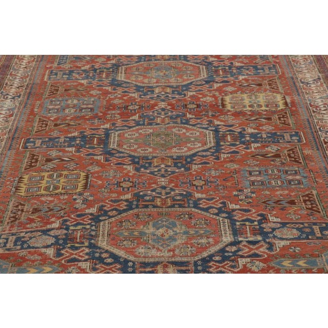 1950s Vintage Soumak Dragon Rug With Dragon Soumak-Inspired Medallions - Rug & Kilim For Sale - Image 5 of 11