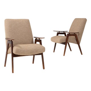 1960s Czech Upholstered Armchairs By TON - A Pair For Sale