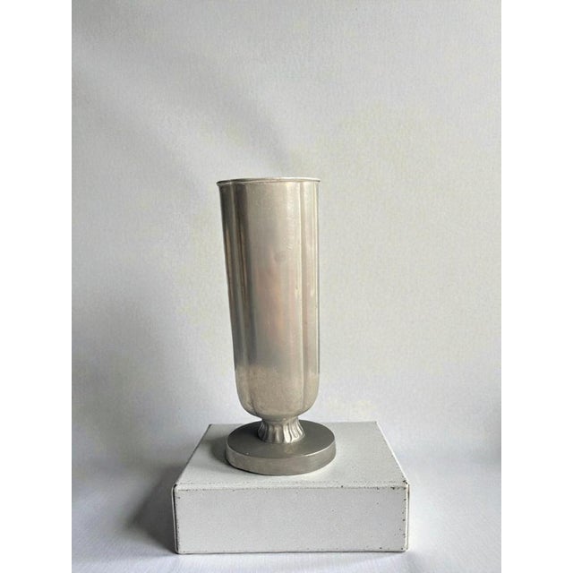 Swedish Art Deco Pewter Vase from Gab, 1939 For Sale - Image 4 of 11