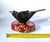 Contemporary Folk Art by Mikel Davison - Little Black Bird on Flowered Red Base For Sale - Image 4 of 6