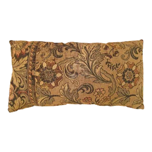 1910 Decorative Antique Jacquard Tapestry Pillow with Floral Elements Allover