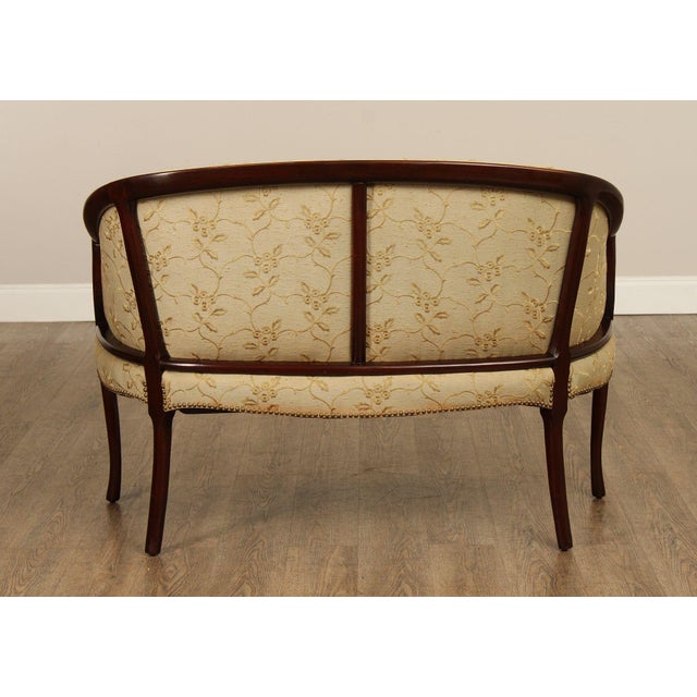 Regency Style Vintage Mahogany Frame Settee For Sale - Image 11 of 12