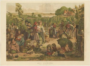 After A. Hunt, Hop Pickers at Work, 1880, Print