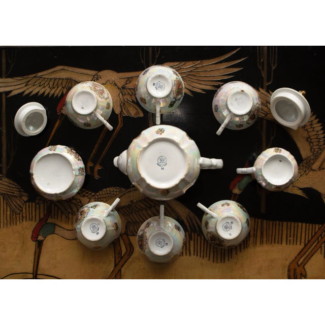 Gold Circa 1970s Kahla 22k Gold German Porcelain Tea Set for Six- 21 Pieces For Sale - Image 8 of 12