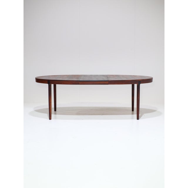 Mid-Century Modern Oval Extendable Dining Table in Rosewood by Harry Østergaard for Randers, Denmark, 1960s For Sale - Image 3 of 18