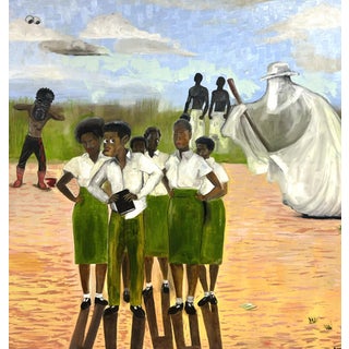 "Back in Time", Oil on Canvas Painting by Seromo Okoro For Sale
