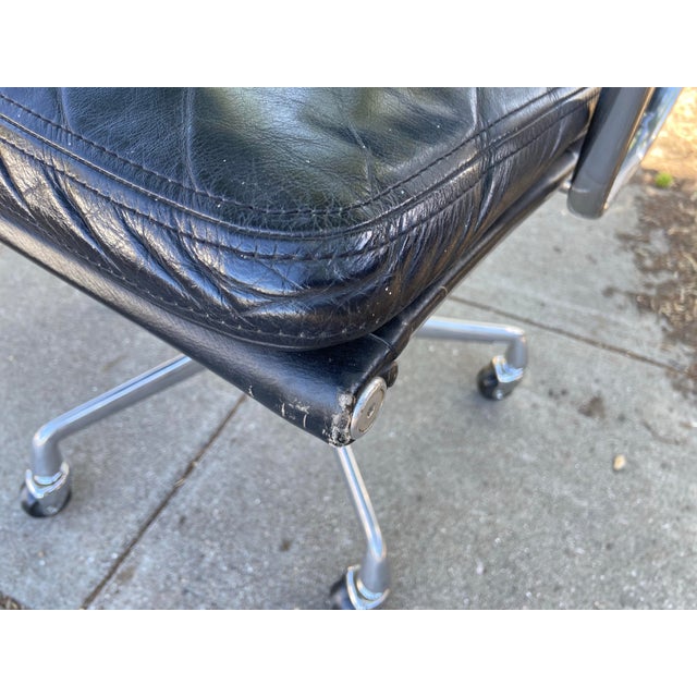Authentic Herman Miller Eames Soft Pad Management Office Chair Black Leather For Sale In Sacramento - Image 6 of 12