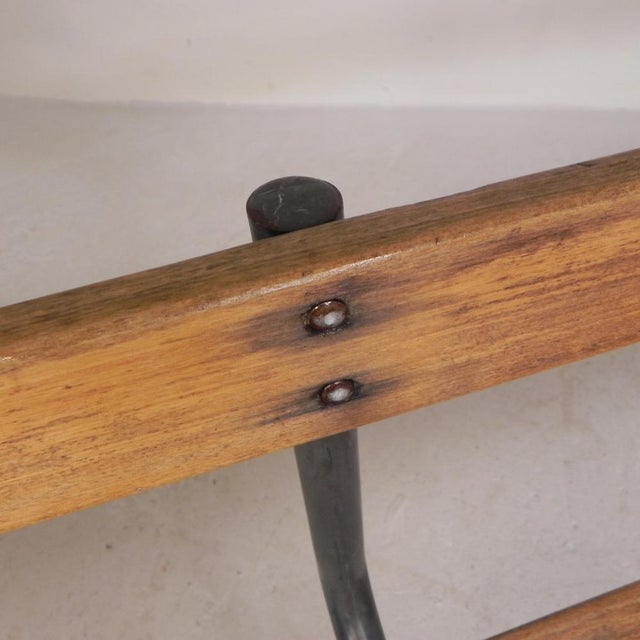 French School Slatted Bench, 1960s For Sale - Image 17 of 18