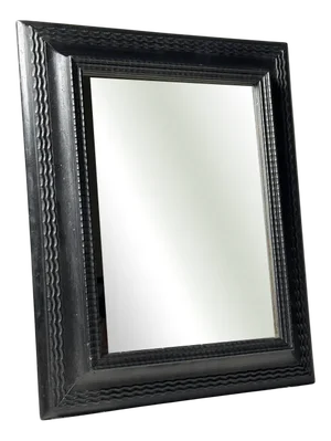Mirror in Black Ribbed Frame