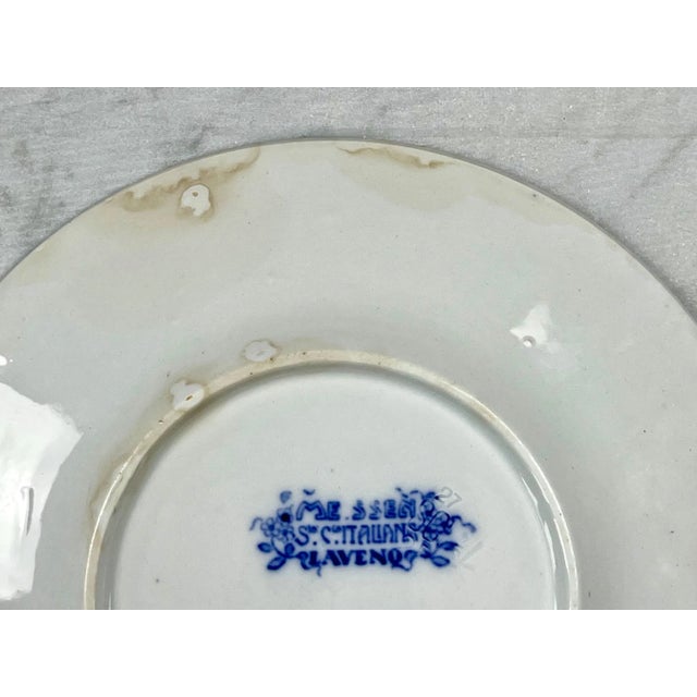 Set of 6 Vintage Laveno Blue Onion Plates, Sci Italy Earthenware (21cm) For Sale - Image 17 of 18