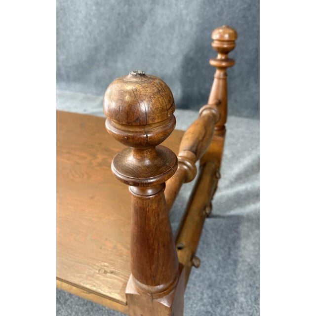 Antique Oak Turned-Post Quilting Frame Bench For Sale - Image 9 of 12