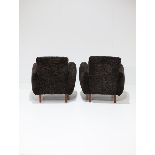 1940s Danish Chairs in Sheepskin Leather, 1940s For Sale - Image 5 of 14