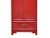 1990s Oriental Classic Slim Red Lacquer Narrow Tall Storage Cabinet For Sale - Image 5 of 10