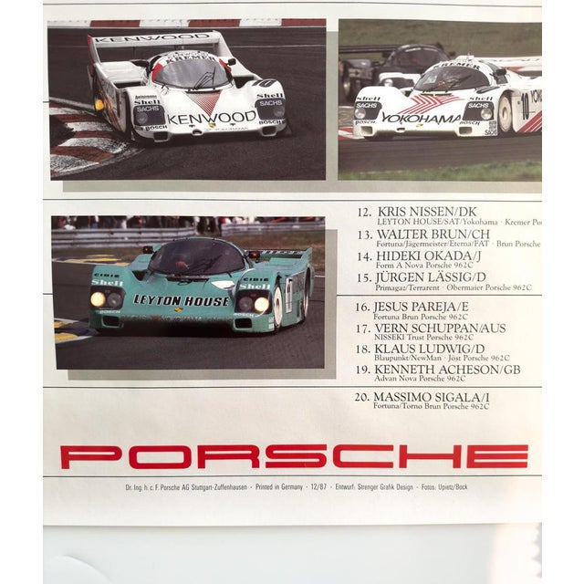 Porsche Cup 87 Poster from Strenger Grafik Design, 1987 For Sale - Image 6 of 8