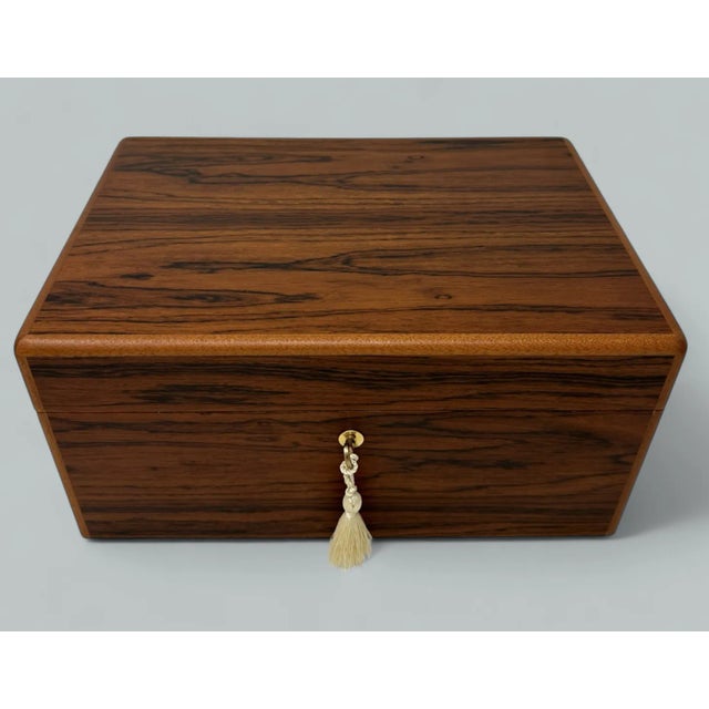Mahogany Ladys Gentlemans Handmade Jewelry Casket Box Manning Ireland Irish New For Sale - Image 4 of 12
