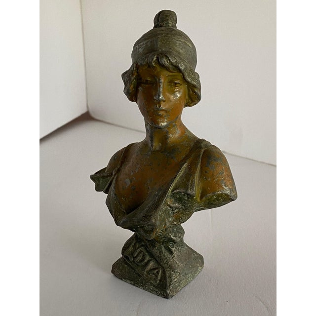 Victorian miniature specter bust of Lydia. The piece stands 5 3/4" tall, and has a beautiful old patina, with some flaking...