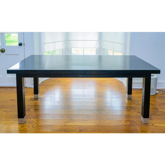 Contemporary Contemporary Wenge Wood Dining Table With 2 Matching Benches - Set of 3 For Sale - Image 3 of 12