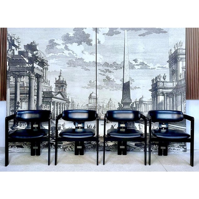 1960s Pamplona Leather Dining Chairs by Augusto Savini for Pozzi, Italy, 1964, Set of 4 For Sale - Image 5 of 18