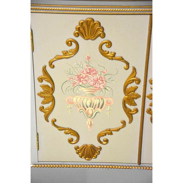 Early 20th Century Early to Mid-20th Century Louis XVI Style Italian Hand-Painted China Cabinet For Sale - Image 5 of 11