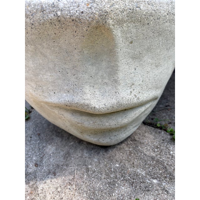 Faces Concrete Planters (Pair) For Sale In New York - Image 6 of 7