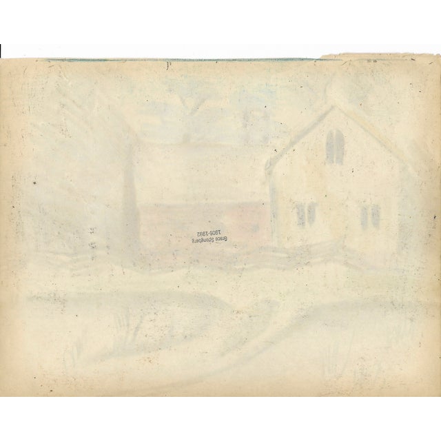 Grace Spongberg (American, 1906-1992) oil pastel on paper, estate stamp on reverse. This is comes from a folder of her...