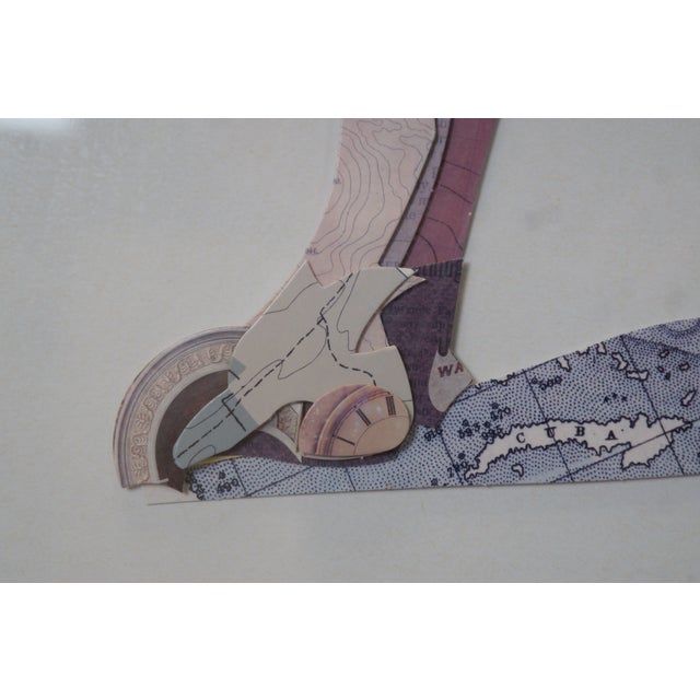 Late 20th Century English Bulldog 3d Cut Paper Topographical Map Ephemera Collage Wall Art 25", Framed For Sale - Image 6 of 12