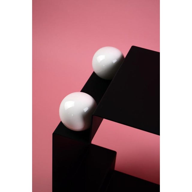 Yin Yang Side Table in Steel and Porcelain by Auste Ost For Sale - Image 6 of 17