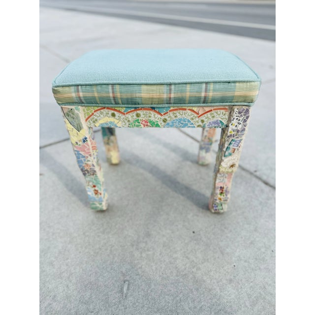 Small Vintage Mosaic Bench For Sale - Image 10 of 10