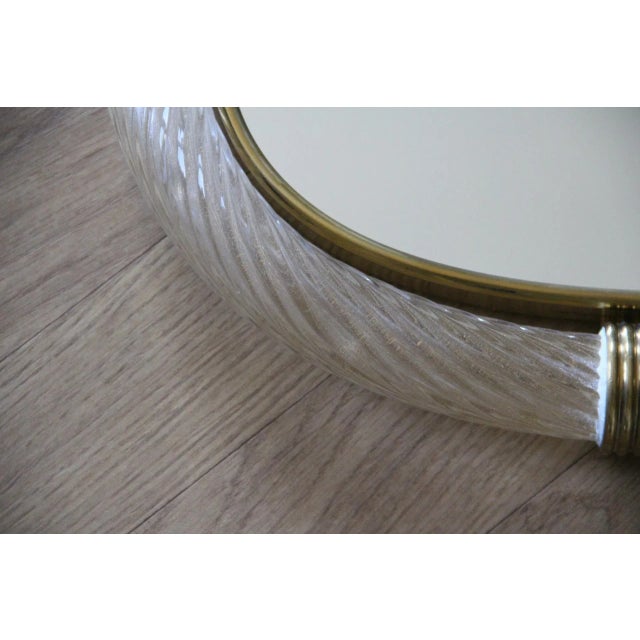 Twisted White Murano Glass Mirror in the style of Barovier, 2000s For Sale - Image 7 of 18