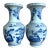 Vintage Boho Pair of Blue and White Porcelain Vases For Sale