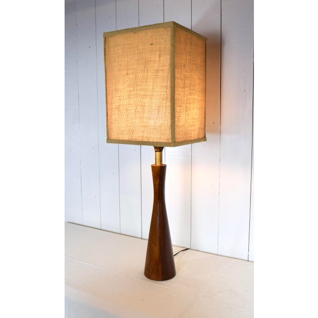 Phillip Lloyd Powell Mid Century Modern Walnut Lamp After Phillip Lloyd Powell For Sale - Image 4 of 7