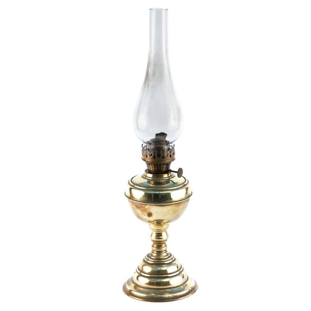 Metal Antique Brass Oil Lamp, 1900s For Sale - Image 7 of 7