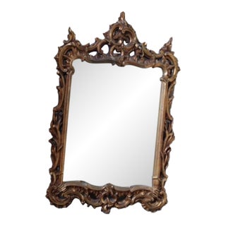 French Carved Gilt Gold Gesso Composite Mirror For Sale