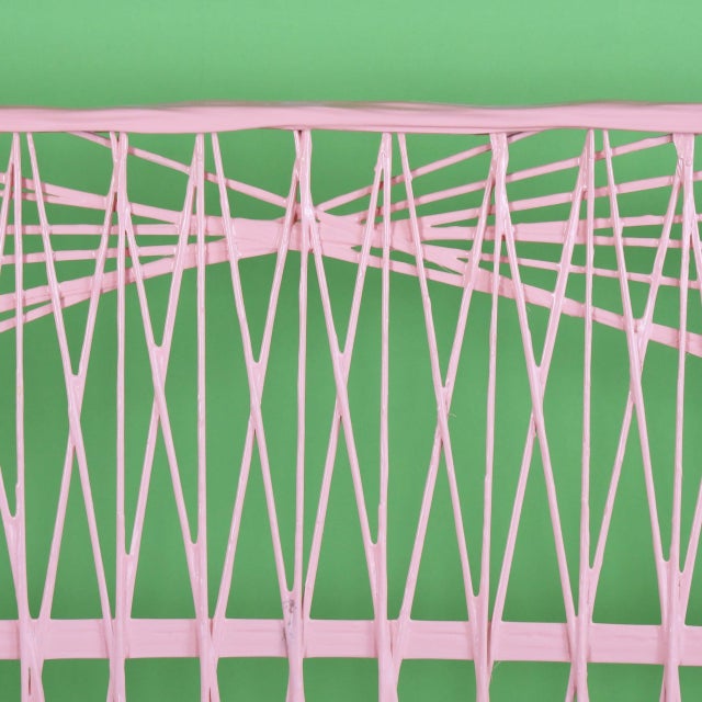 Late 20th Century Vintage Russell Woodard Web Spun Pink Settee For Sale - Image 5 of 6