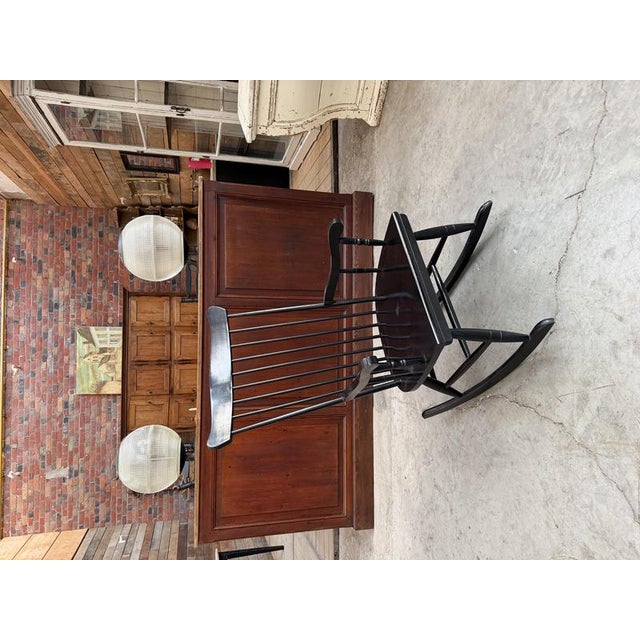 Scandinavian Rocking Chair in Wood For Sale - Image 4 of 10